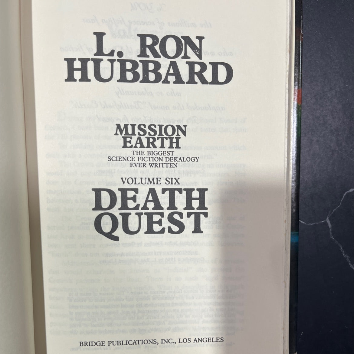 mission earth: death quest book, by l. ron hubbard, 1986 Hardcover image 2