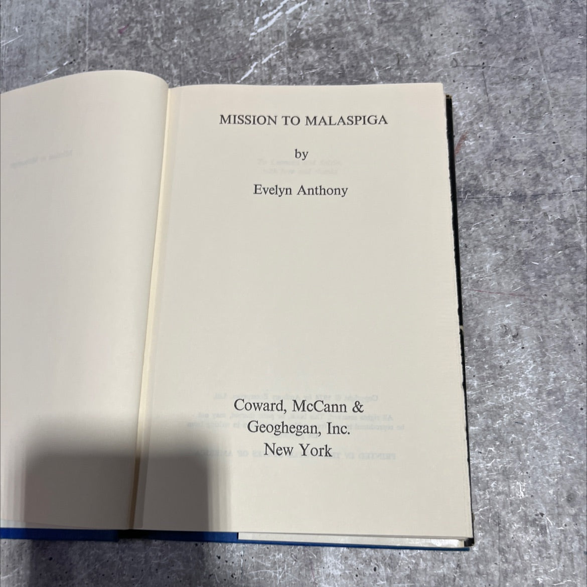 mission to malaspiga book, by evelyn anthony, 1974 Hardcover image 2