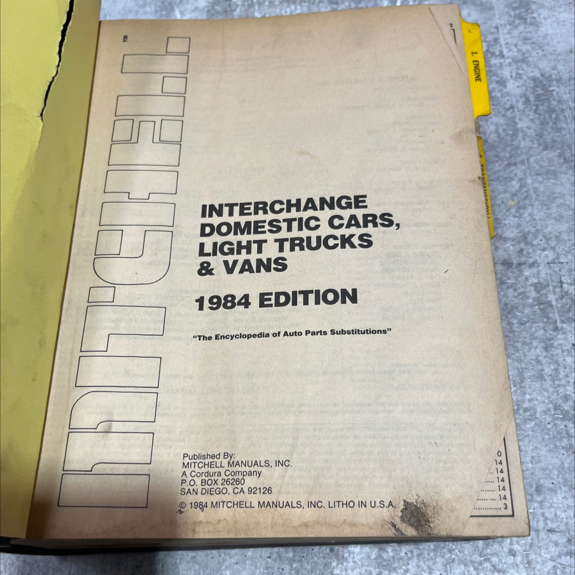 mitchell interchange domestic cars, light trucks & vans 1984 edition book, by mitchell manuals, inc., 1984 Hardcover image 3