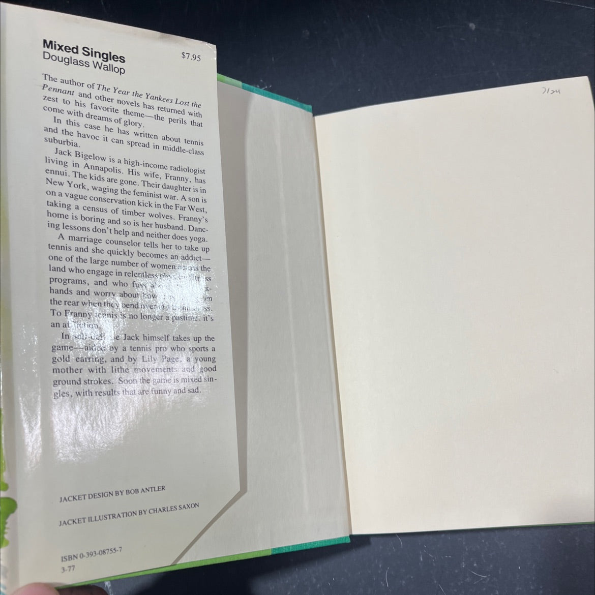 mixed singles book, by douglass wallop, 1977 Hardcover image 4