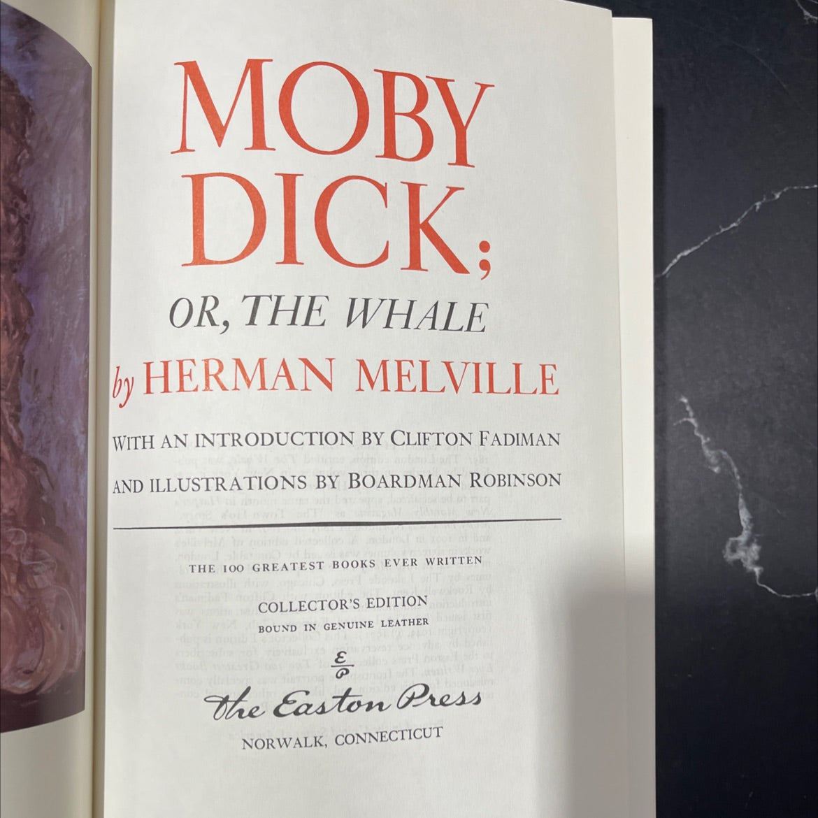 moby dick; or, the whale book, by herman melville, 1971 Leather image 2