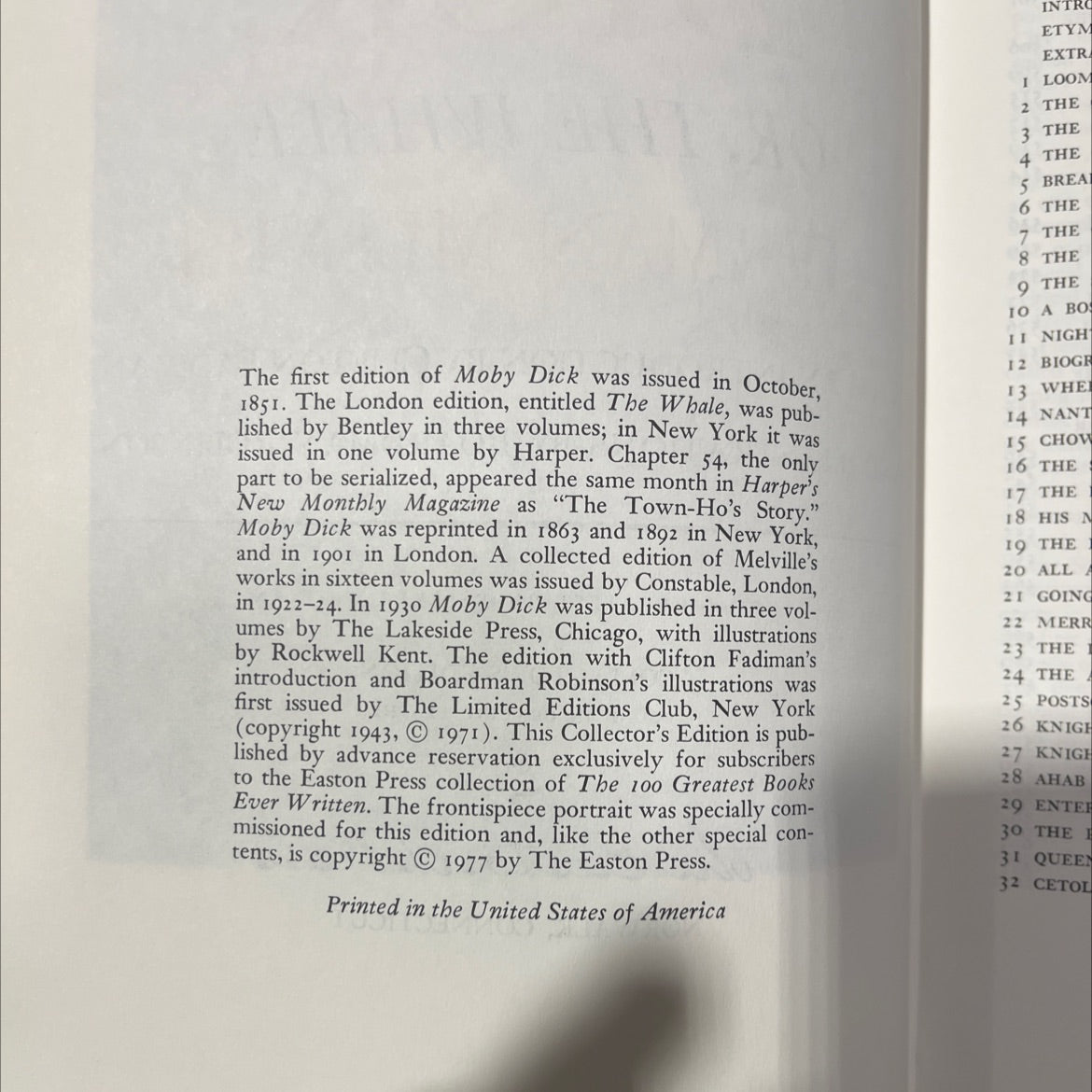 moby dick; or, the whale book, by herman melville, 1971 Leather image 3