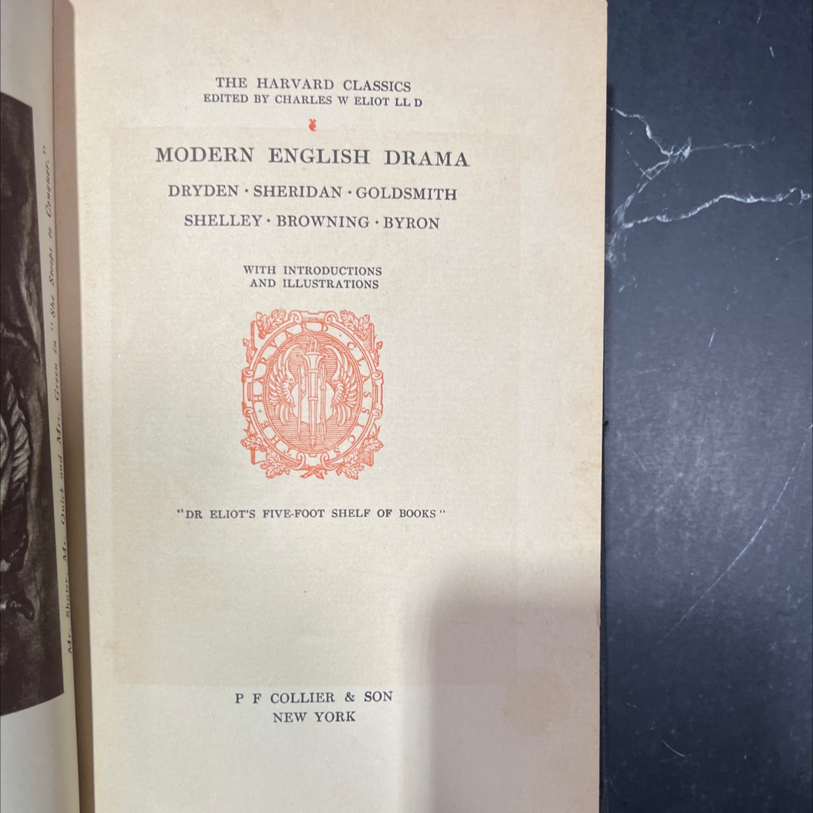 modern english drama dryden sheridan goldsmith shelley browning byron book, by charles w eliot, 1909 Hardcover image 2