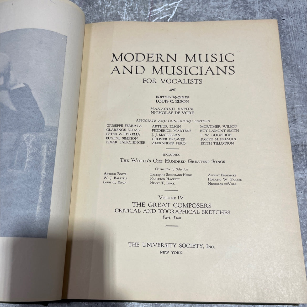modern music and musicians for vocalists book, by louis c. elson, 1918 Hardcover image 2