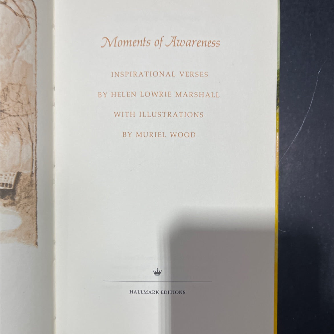 moments of awareness inspirational verses book, by helen lowrie marshall, 1968 Hardcover image 2