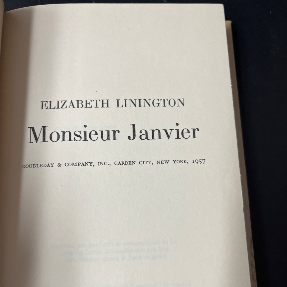 monsieur janvier book, by elizabeth linington, 1957 Hardcover image 2