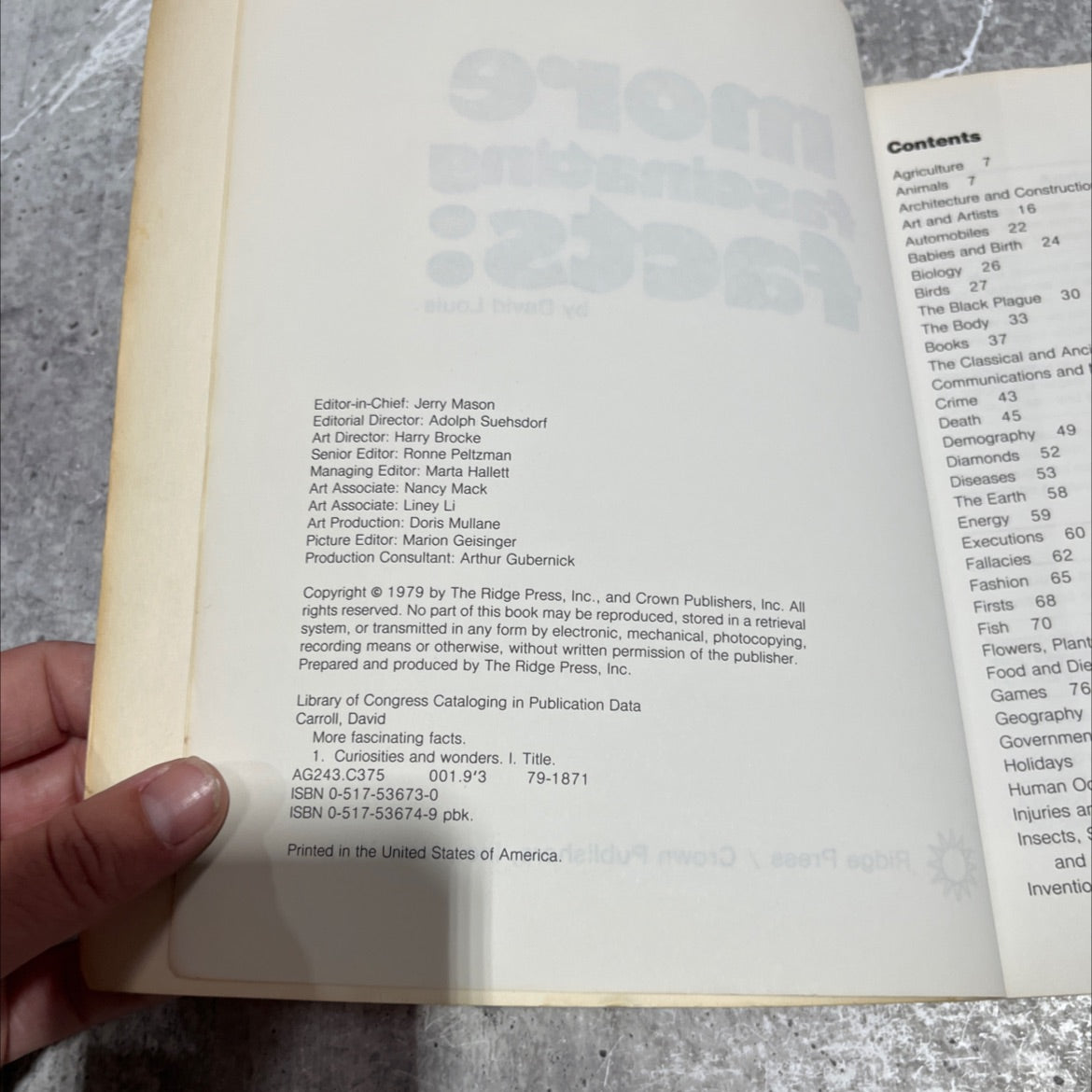 more fascinating facts book, by David Carroll, 1979 Paperback image 3