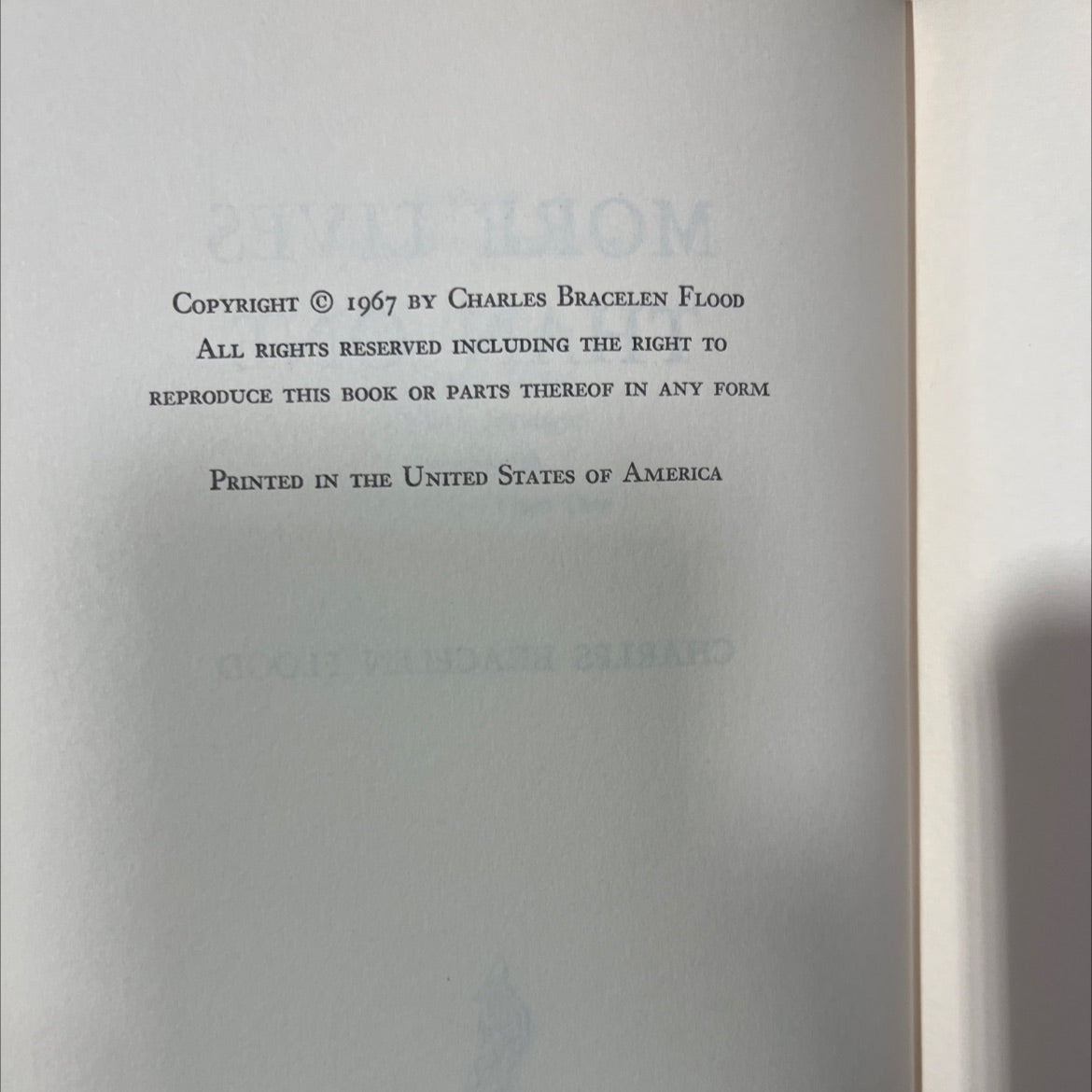 more lives than one book, by charles bracelen flood, 1967 Hardcover image 3
