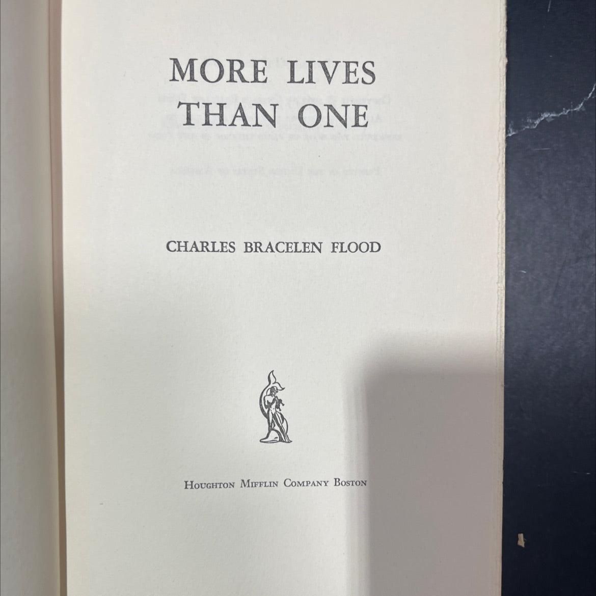 more lives than one book, by charles bracelen flood, 1967 Hardcover image 2