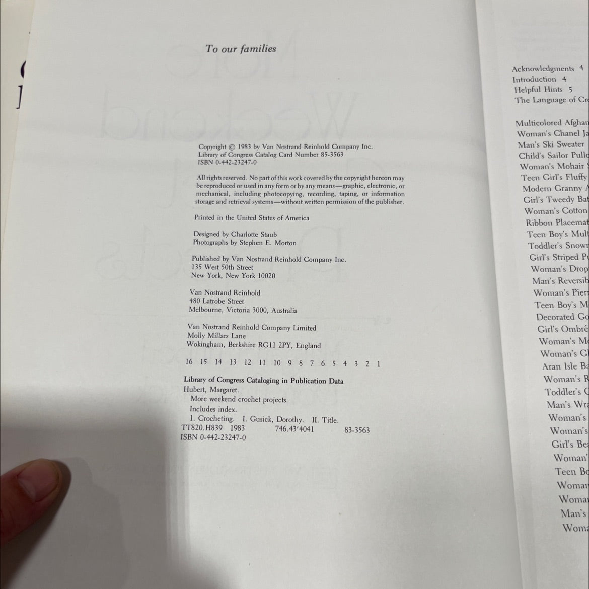 more weekend crochet projects book, by margaret hubert, dorothy gusick, 1983 Hardcover image 3