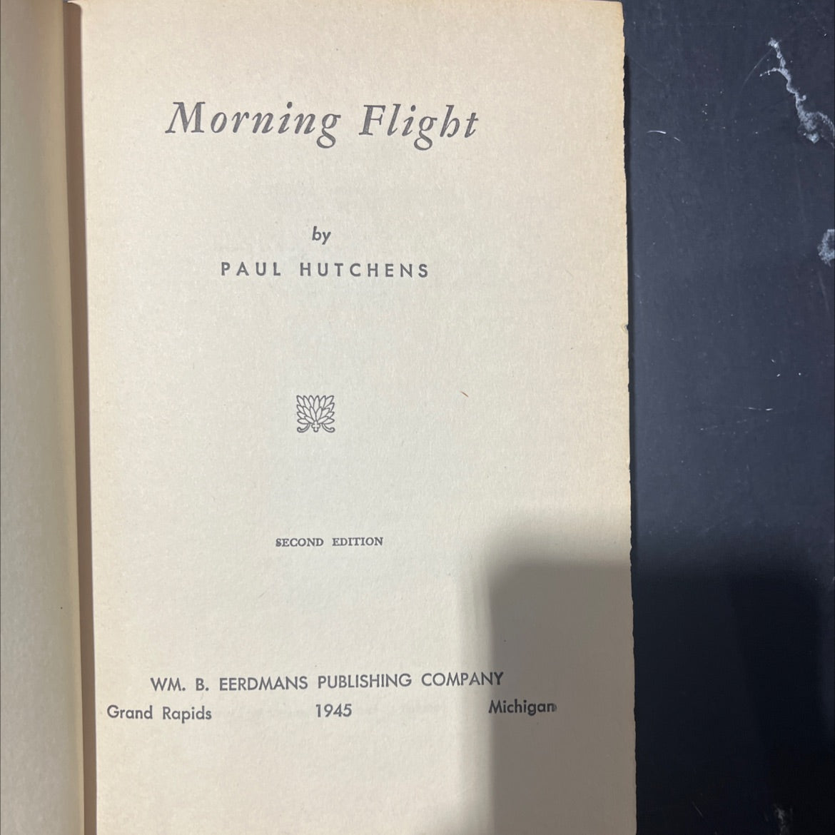 morning flight book, by paul hutchens, 1945 Hardcover image 2