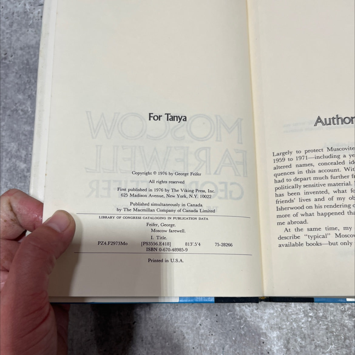 moscow farewell book, by george feifer, 1976 Hardcover image 3