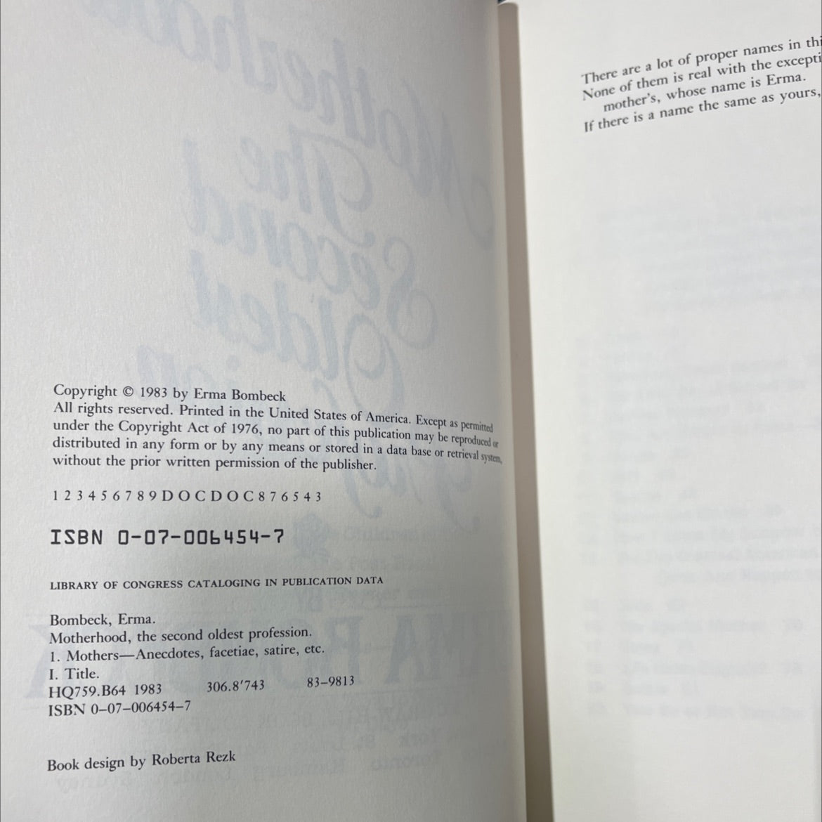 motherhood the second oldest profession book, by erma bombeck, 1983 Hardcover image 3