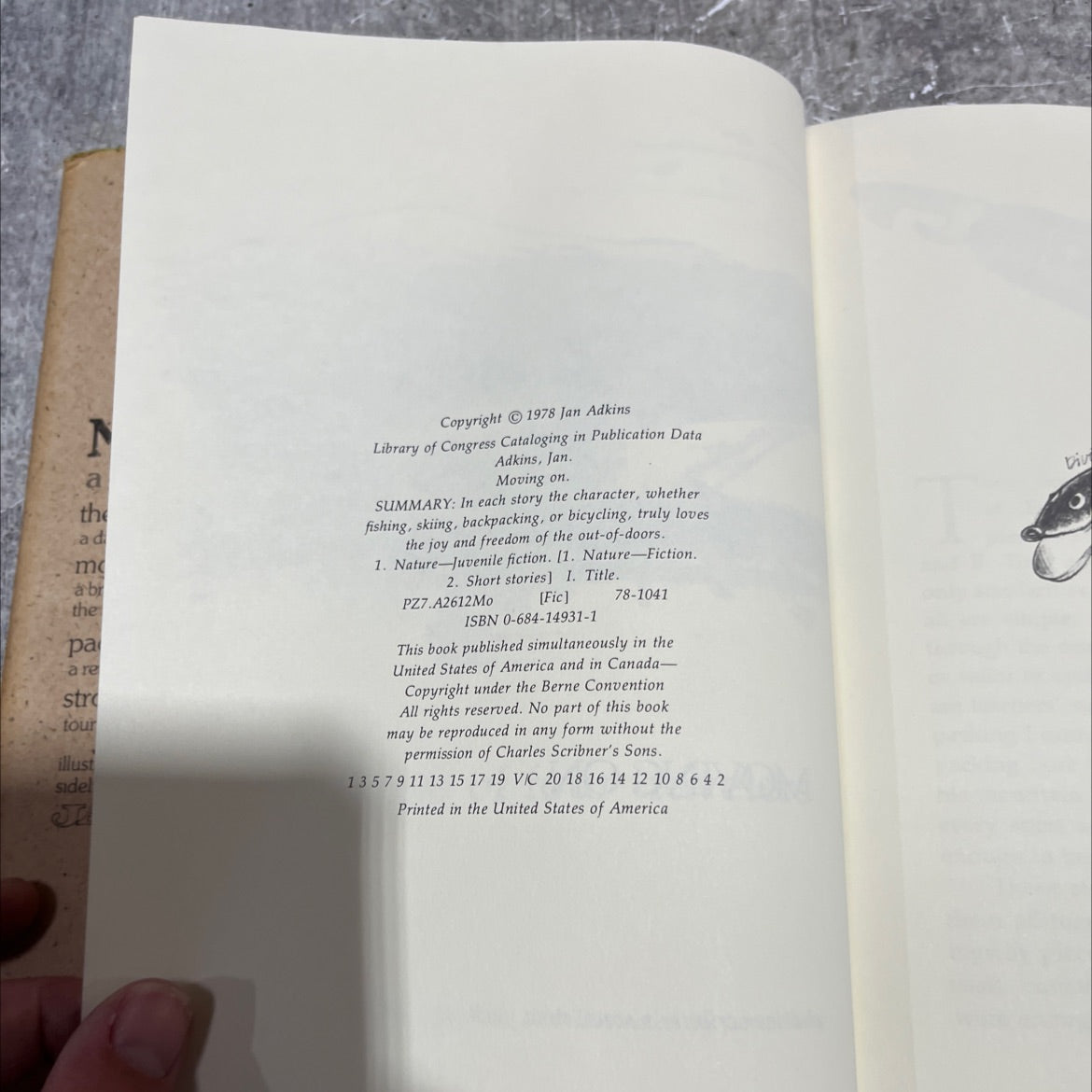 moving on book, by jan adkins, 1978 Hardcover image 3