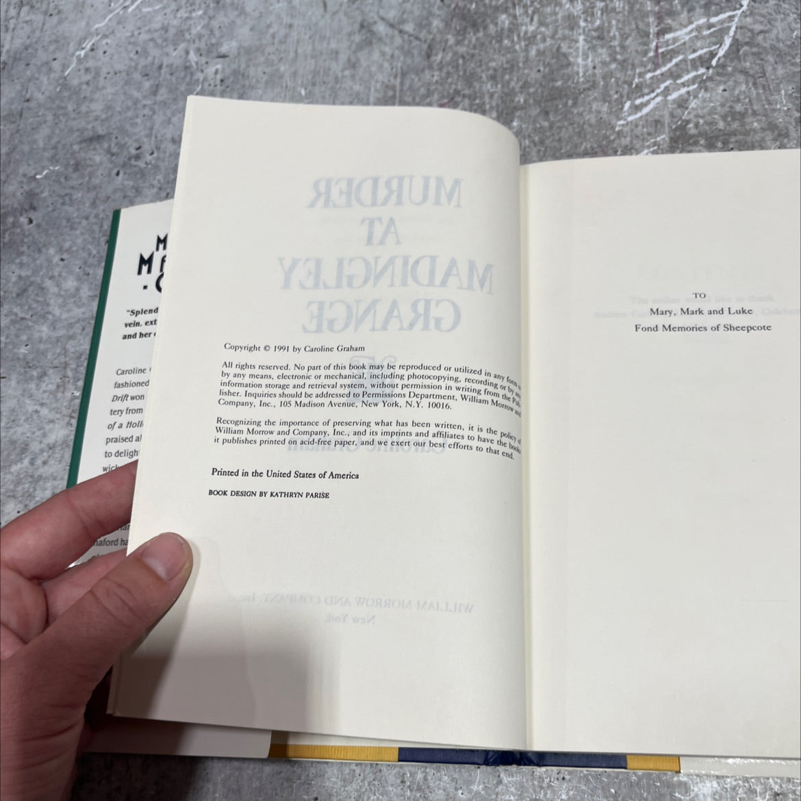 murder at madingley grange book, by caroline graham, 1991 Hardcover image 3