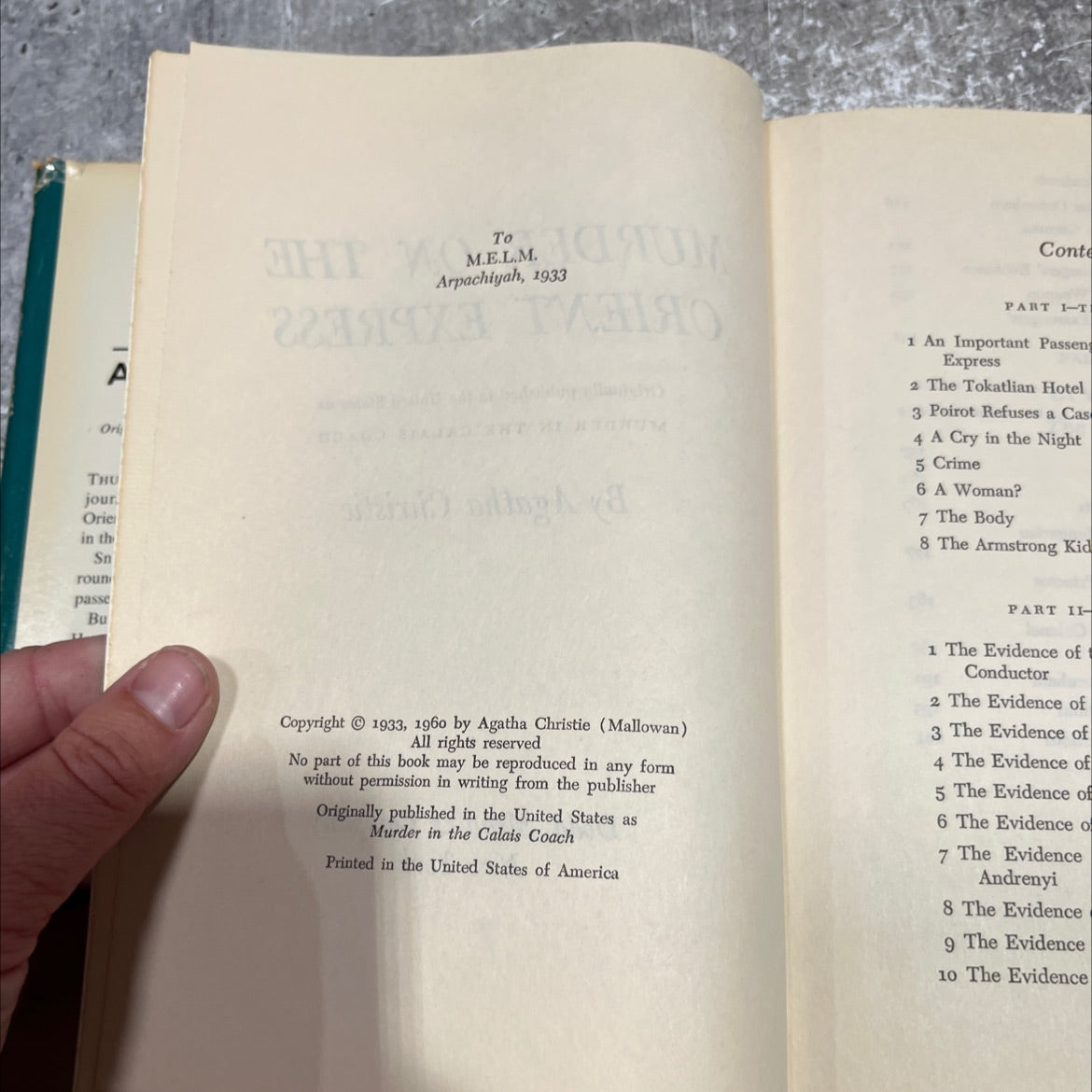 murder on the orient express book, by Agatha Christie, 1960 Hardcover image 3