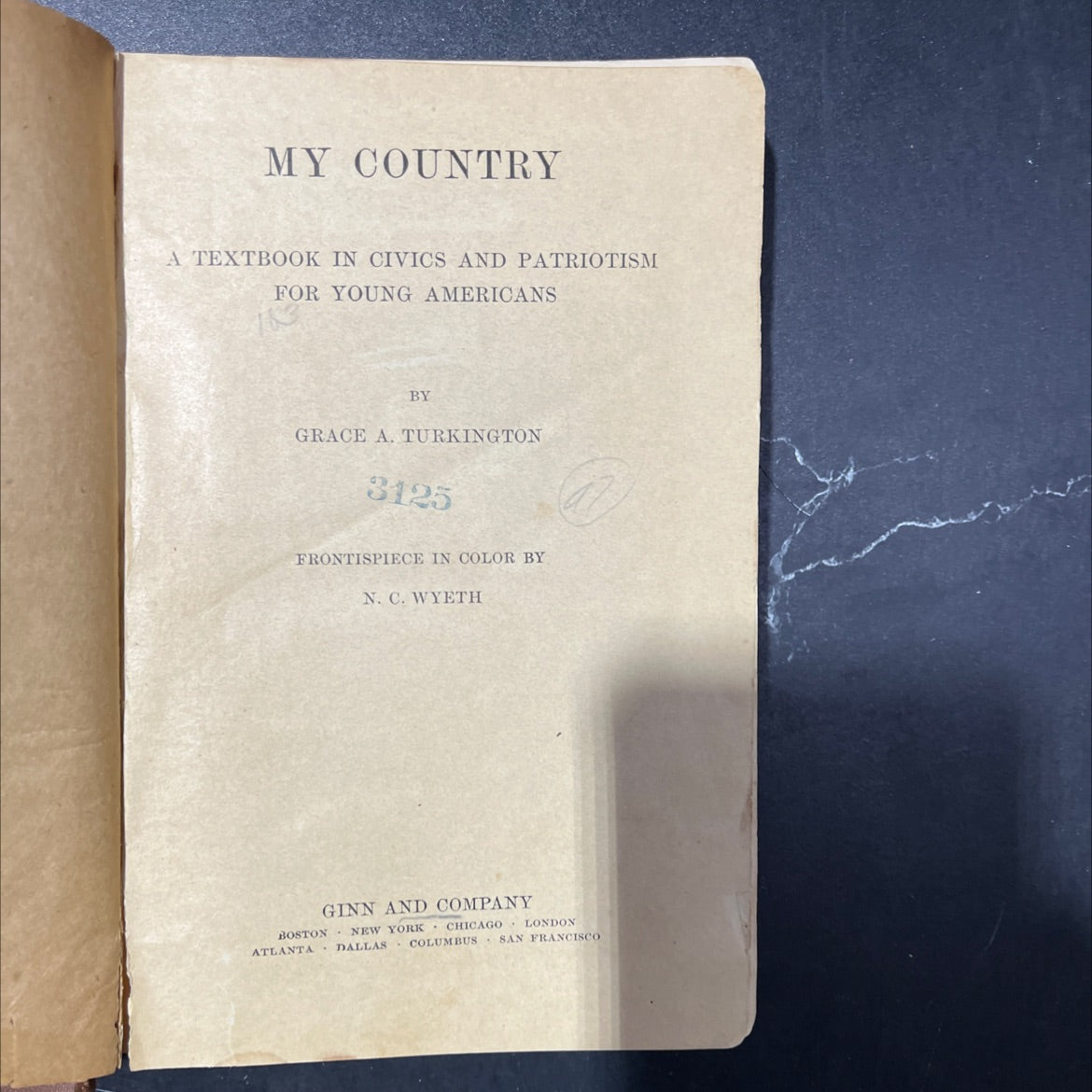 my country a textbook in civics and patriotism for young americans book, by grace a. turkington, 1918 Hardcover image 2