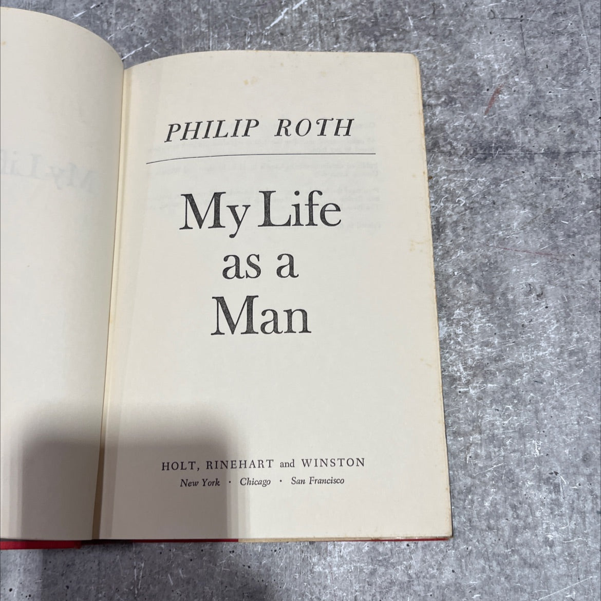 my life as a man book, by philip roth, 1974 Hardcover image 2