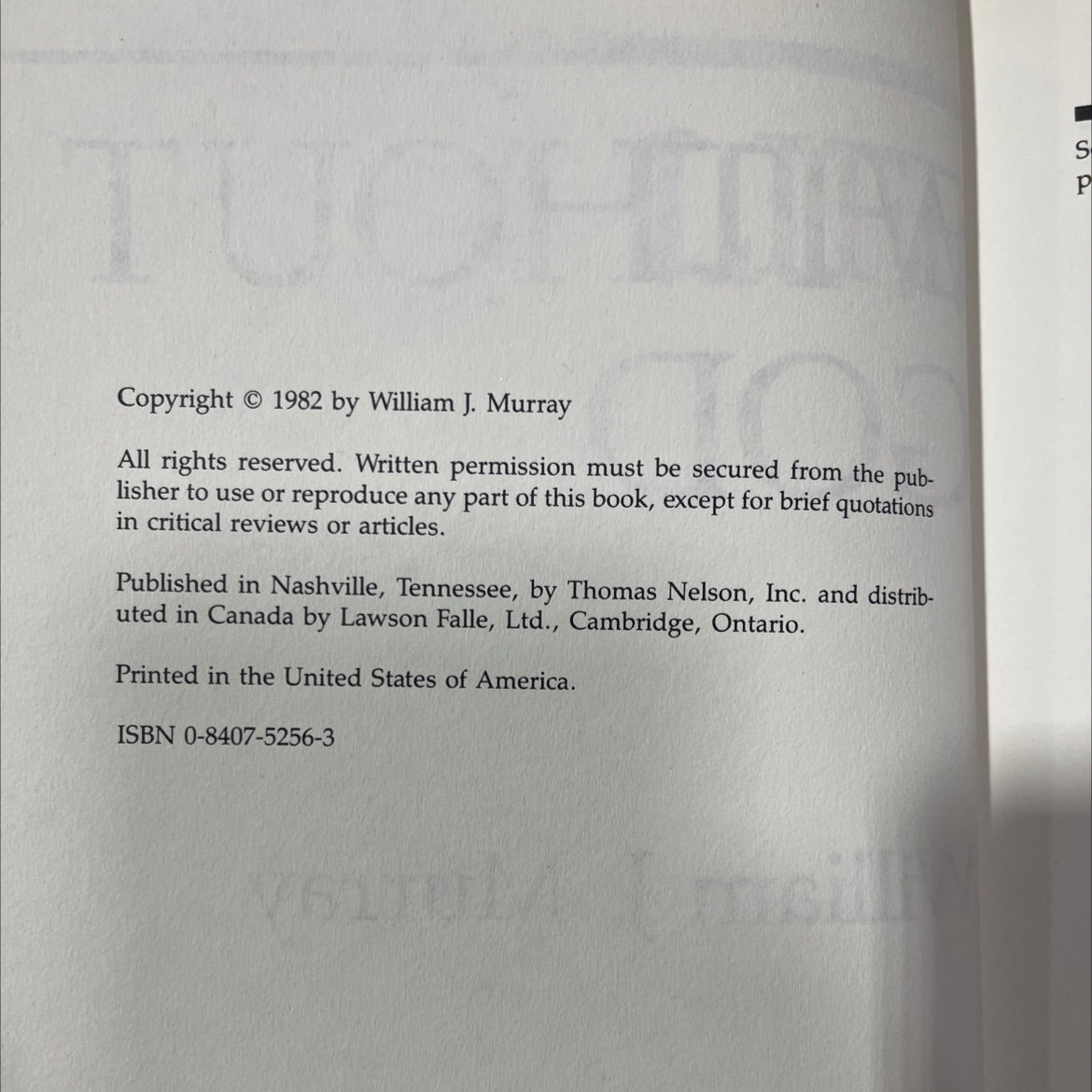 my life without god book, by william j. murray, 1982 Hardcover image 3