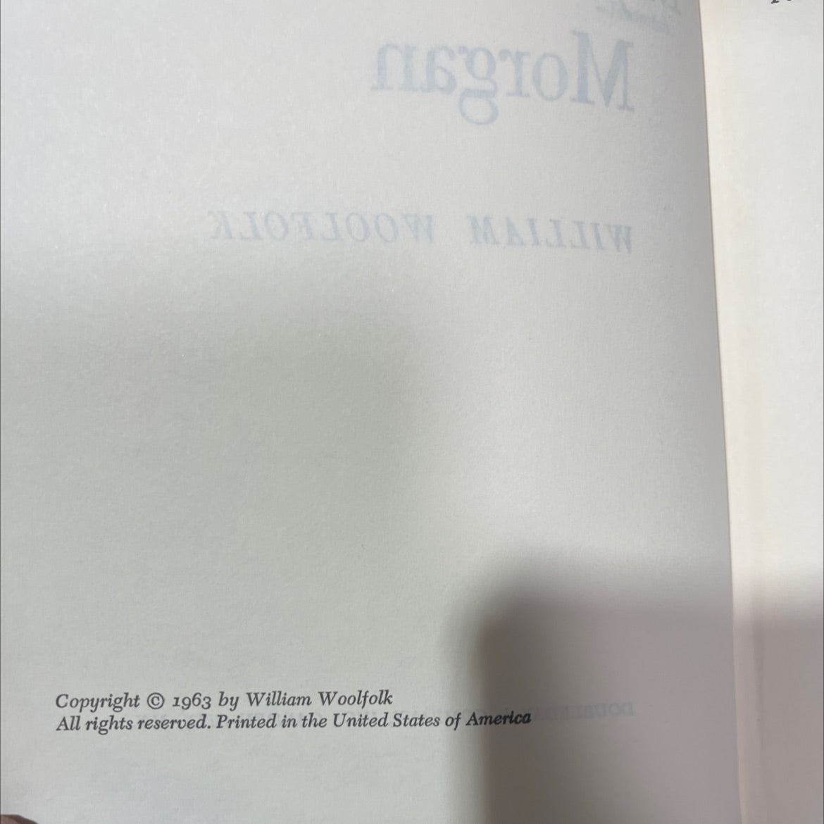 my name is morgan book, by william woolfolk, 1963 Hardcover image 3