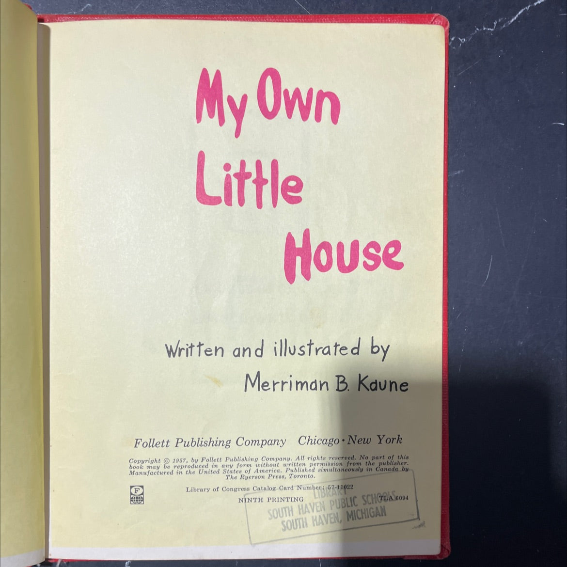 my own little house book, by merriman b. kaune, 1957 Hardcover image 2