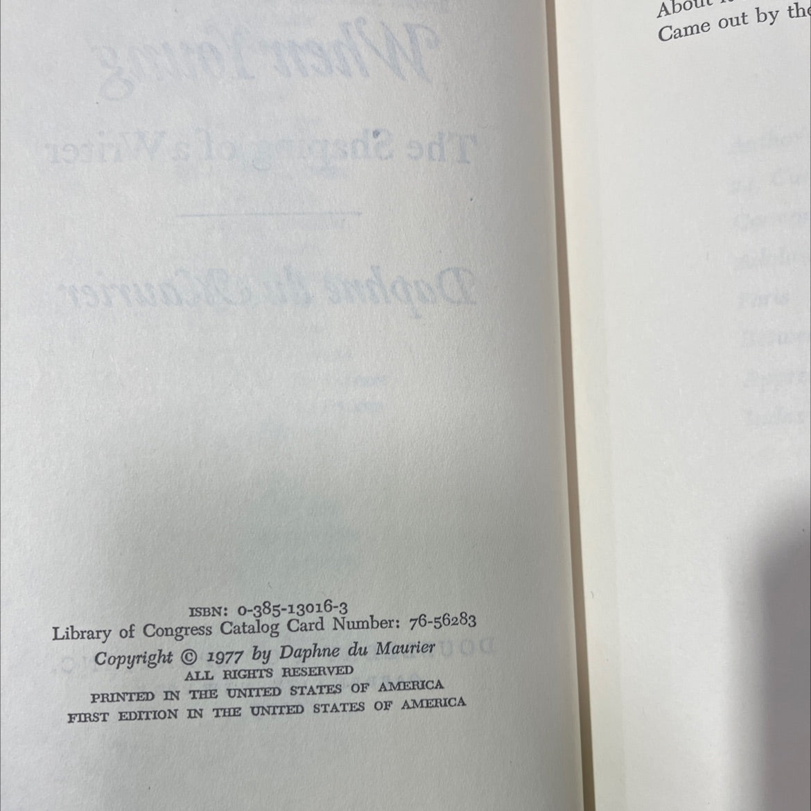 myself when young the shaping of a writer book, by daphne du maurier, 1977 Hardcover image 3