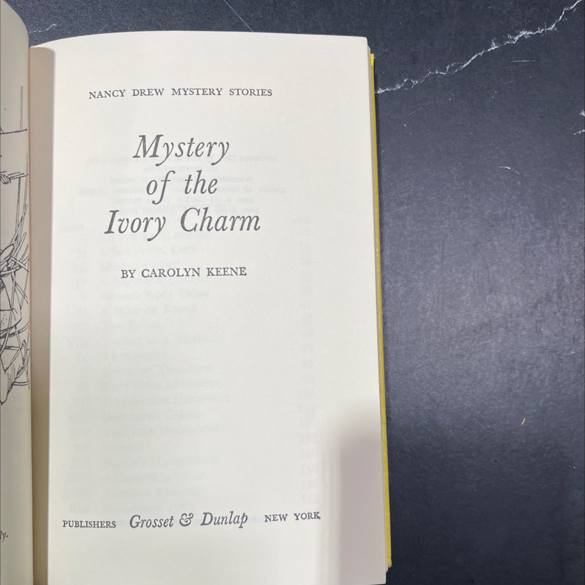 mystery of the ivory charm book, by carolyn keene, 1986 Hardcover image 2