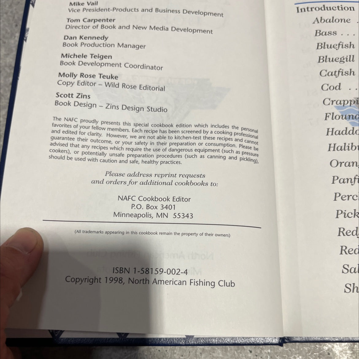 nafc members cookbook book, by north american fishing club, 1998 Hardcover image 3
