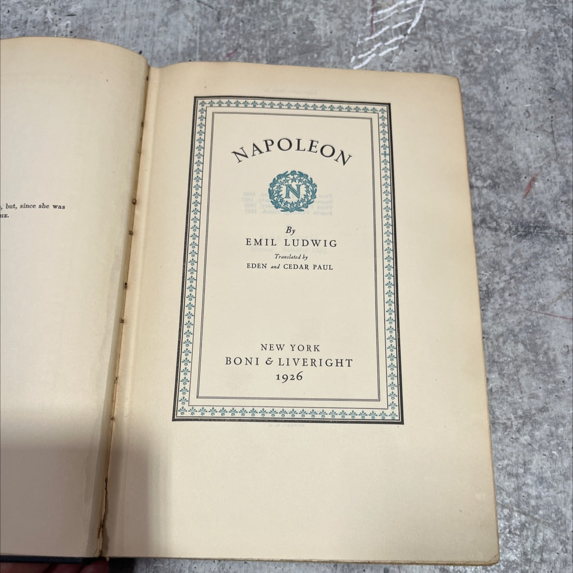napoleon n book, by emil ludwig, 1926 Hardcover image 2