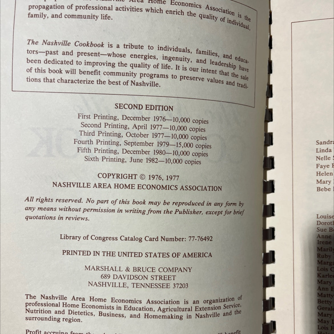 nashville cookbook specialities of the cumberland region book, by nashville area home economics association, 1983 image 3