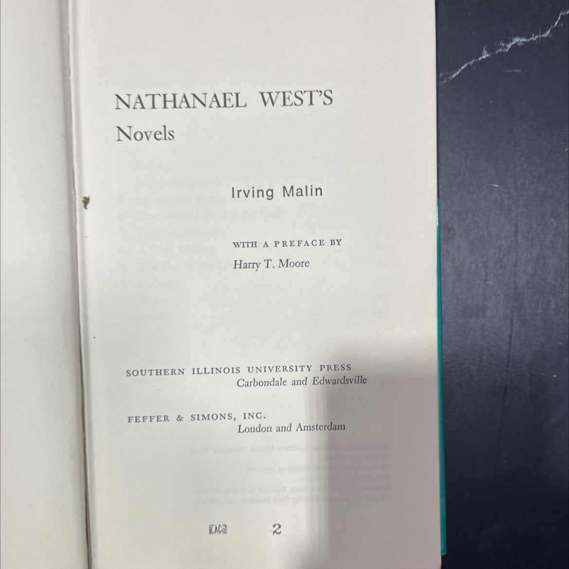 nathanael west's novels book, by irving malin, 1972 Hardcover image 2