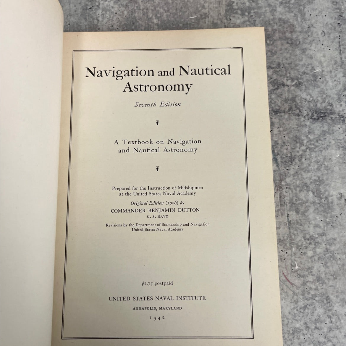 navigation and nautical astronomy book, by commander benjamin dutton, 1942 Hardcover image 2