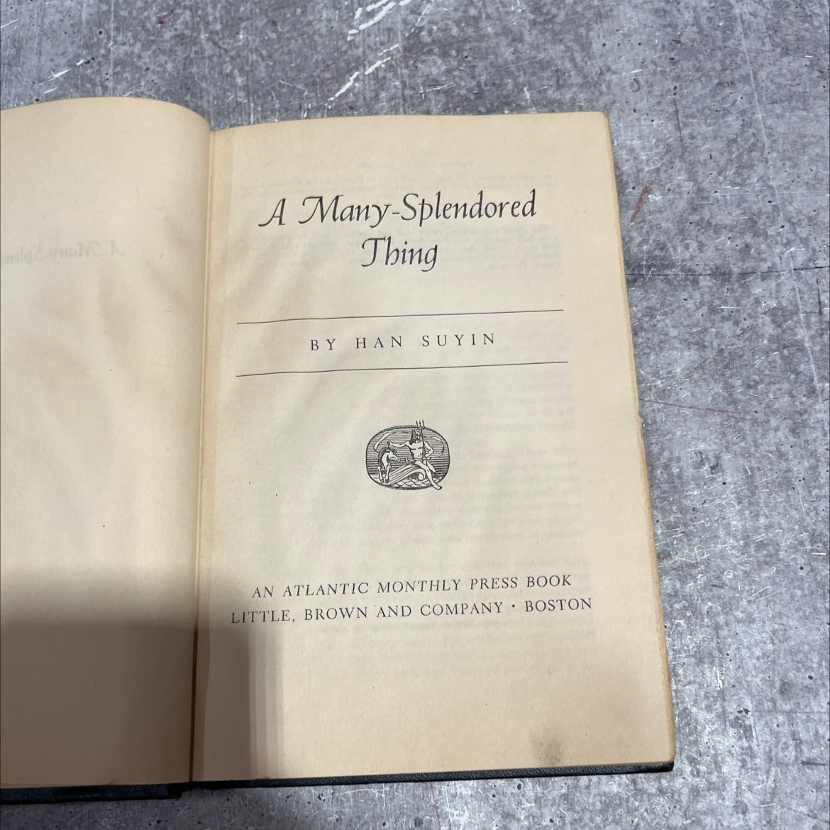 nca a many-splendored thing book, by han suyin, 1952 Hardcover image 2
