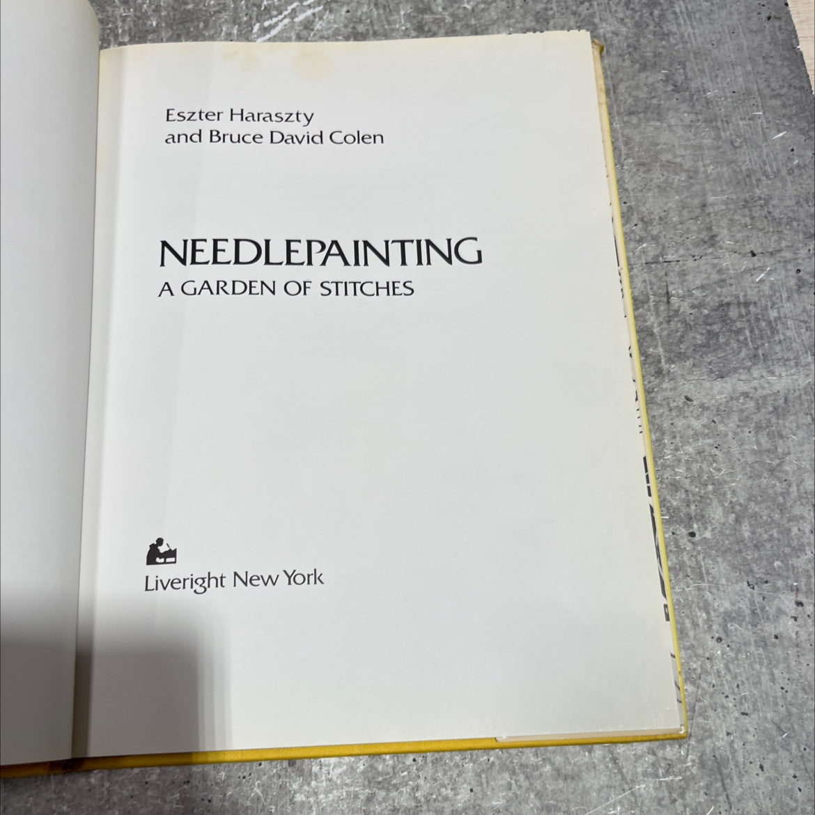 needlepainting a garden of stitches book, by Eszter Haraszty and Bruce David Colen, 1974 Hardcover image 2
