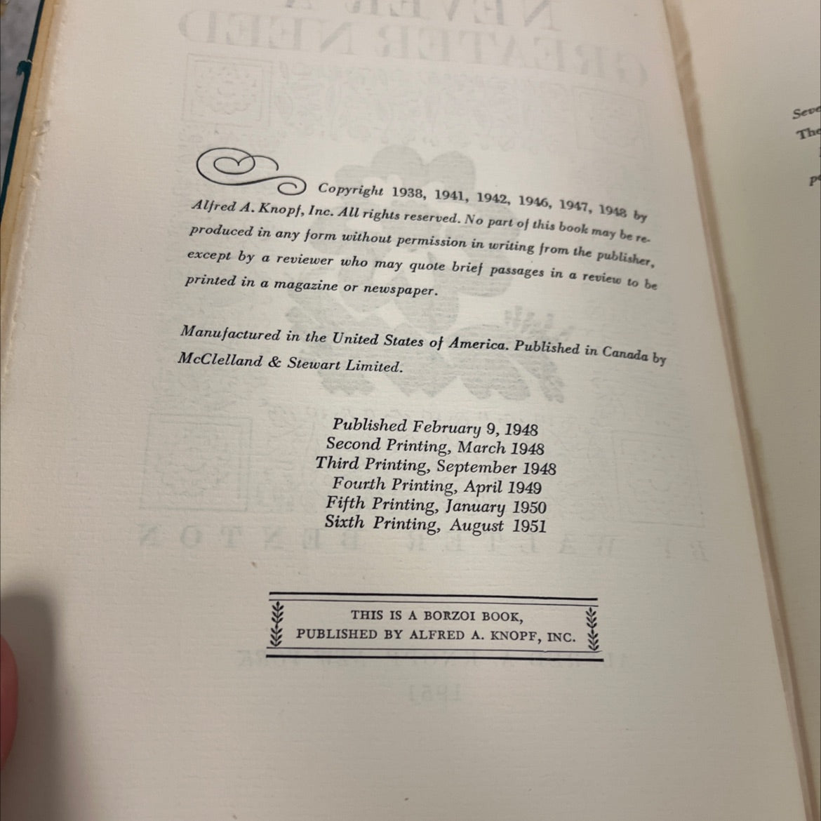 never a greater need book, by walter benton, 1951 Hardcover image 3