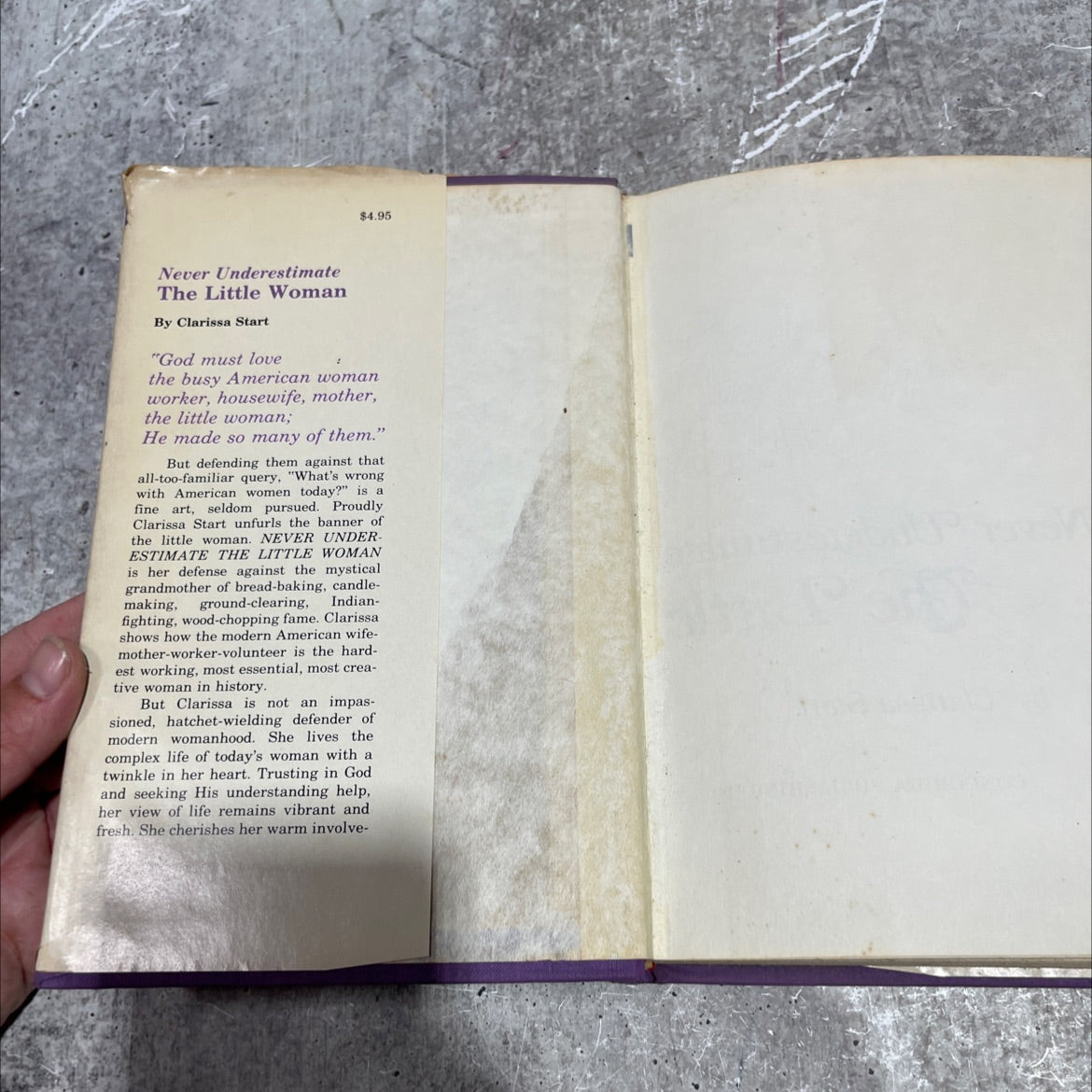 never underestimate the little woman book, by clarissa start, 1969 Hardcover image 4