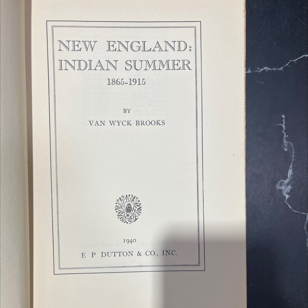 new england: indian summer, 1865-1915 book, by van wyck brooks, 1940 Hardcover image 2