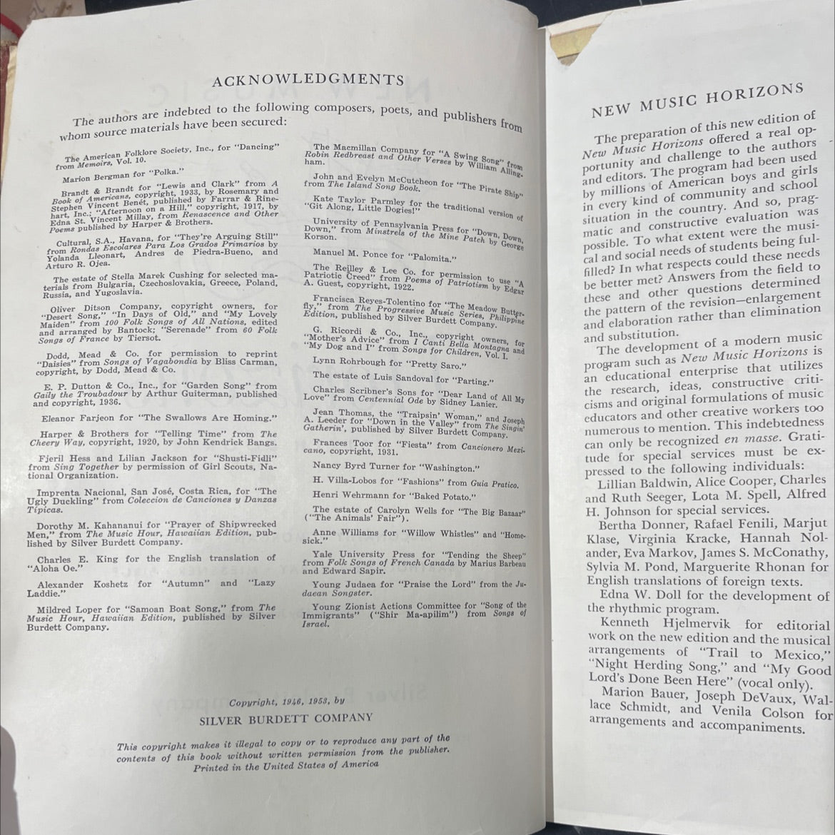 new music horizons book, by mccnathy morgan mursell bartholomew bray miessner birge, 1953 Hardcover image 3