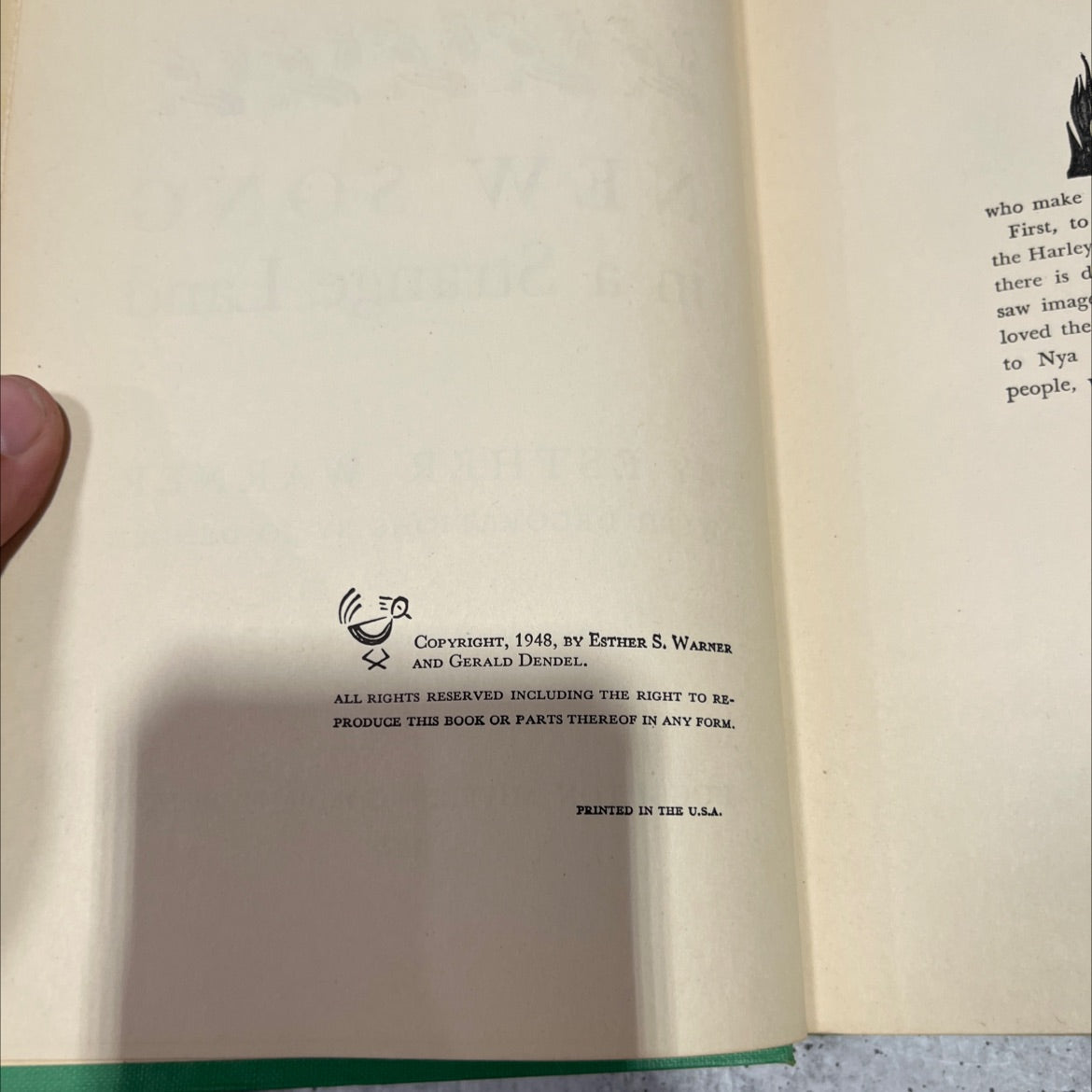 new song in a strange land book, by esther warner, 1948 Hardcover image 3
