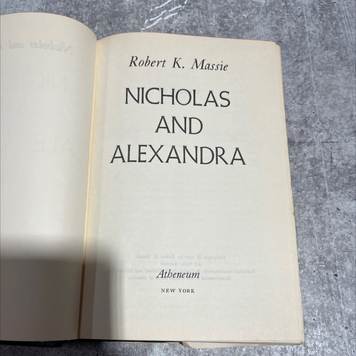 nicholas and alexandra book, by Robert K. Massie, 1967 Hardcover image 2