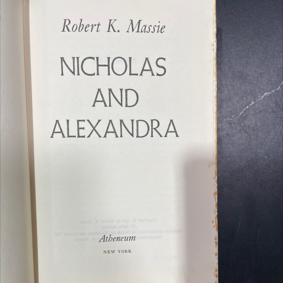 nicholas and alexandra book, by Robert K. Massie, 1967 Hardcover image 2