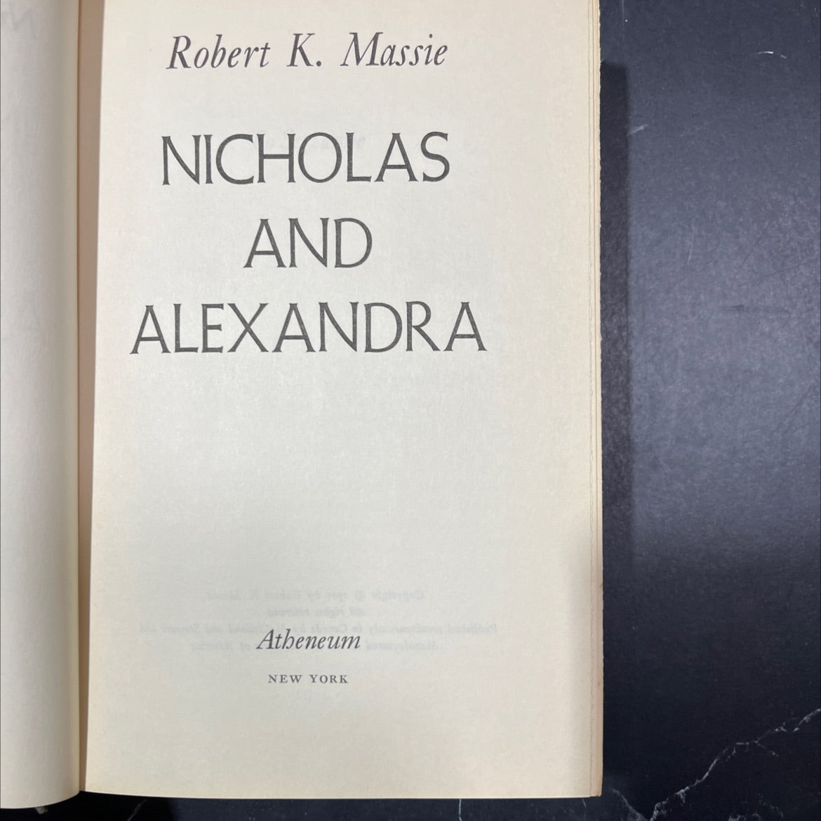 nicholas and alexandra book, by Robert K. Massie, 1967 Hardcover image 2