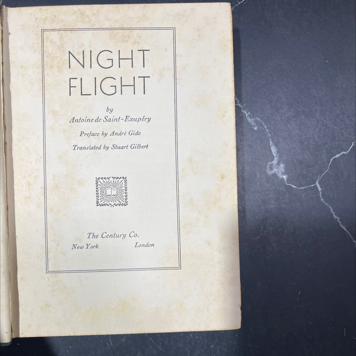 night flight book, by Antoine de Saint-Exupéry, 1932 Hardcover, First Edition, Antique image 2