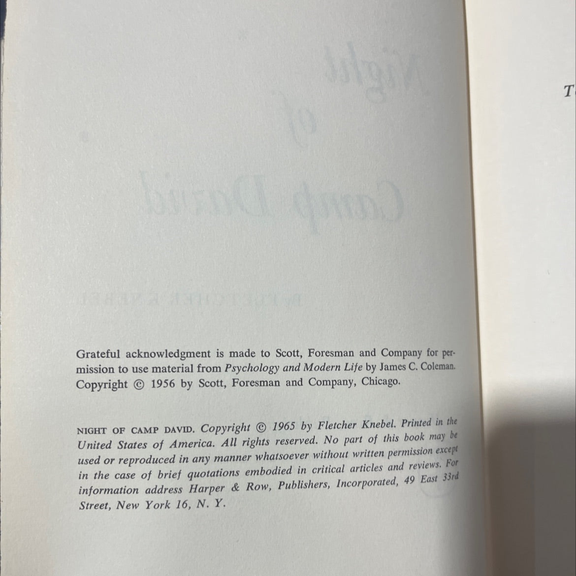 night of camp david book, by fletcher knebel, 1965 Hardcover image 3