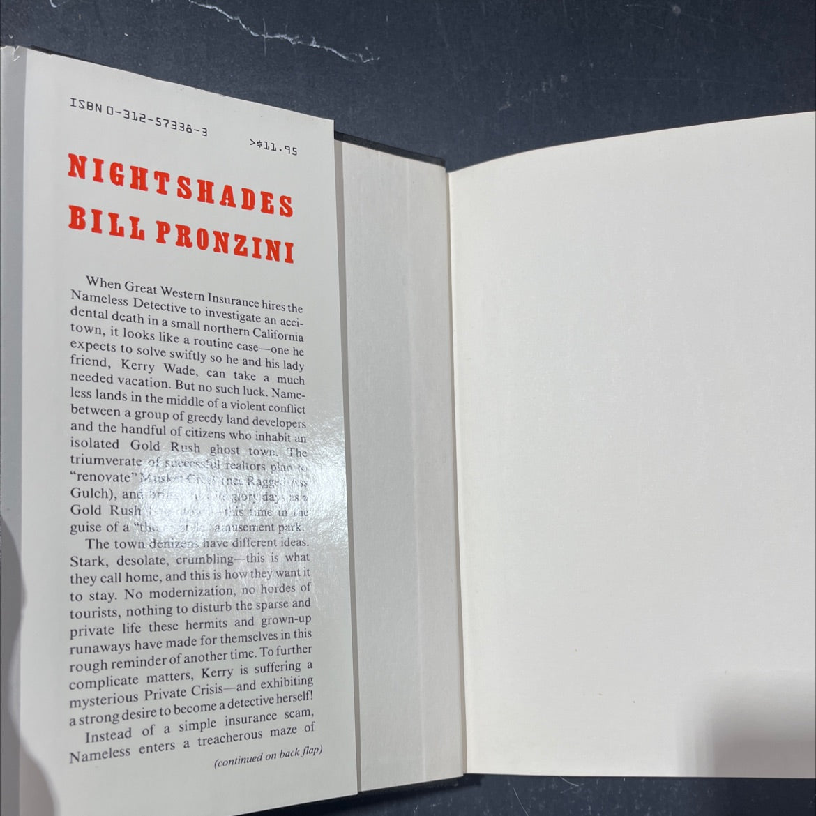 nightshades book, by Bill Pronzini, 1984 Hardcover image 4