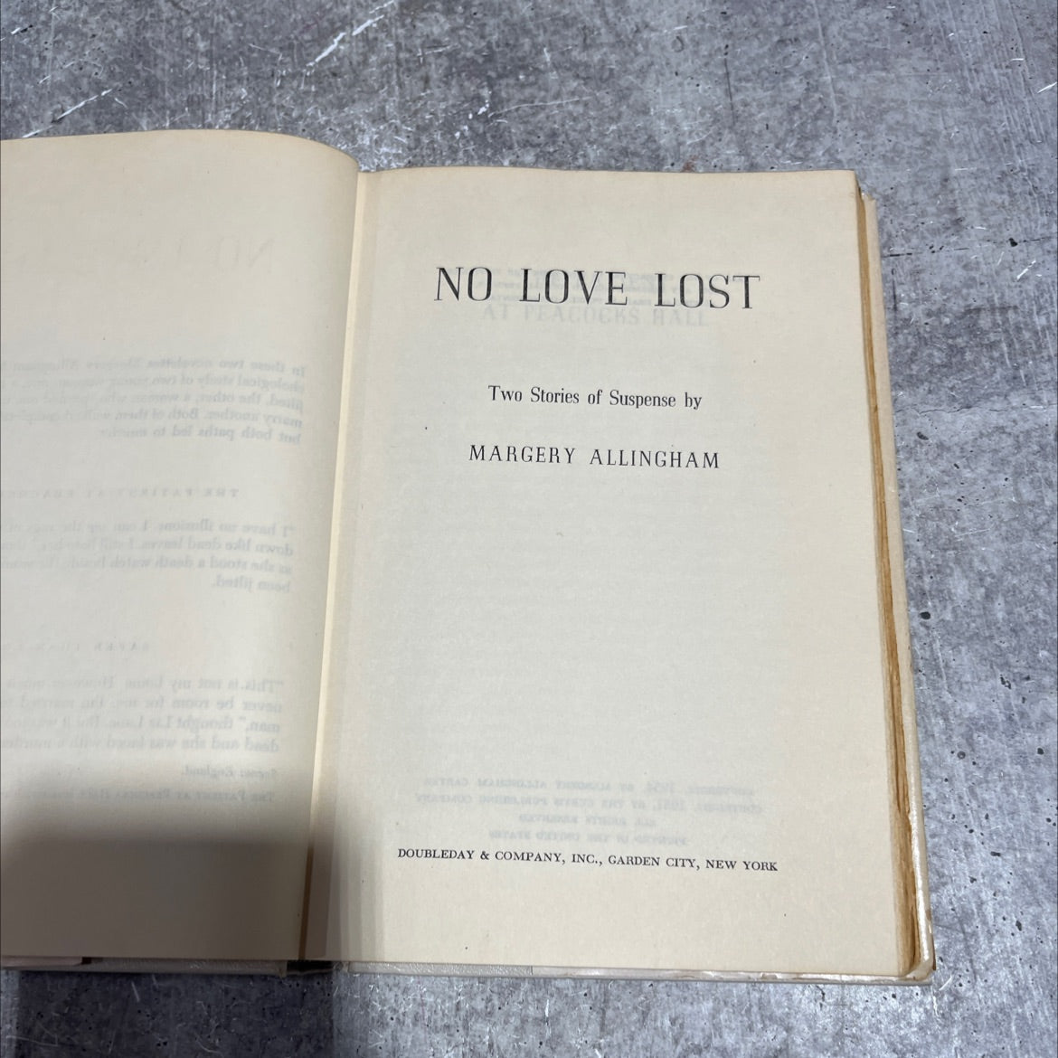 no love lost a cockshut hall and two stories of suspense book, by margery allingham, 1954 Hardcover image 2