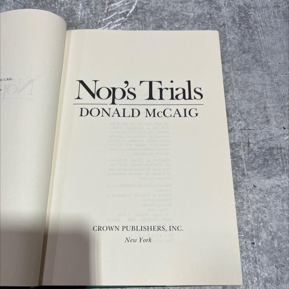nop's trials book, by donald mccaig, 1984 Hardcover image 2