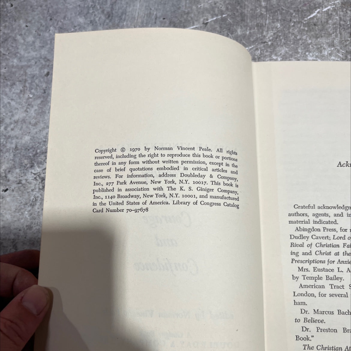 norman vincent peale's treasury of courage and confidence book, by norman vincent peale, 1970 Hardcover image 3