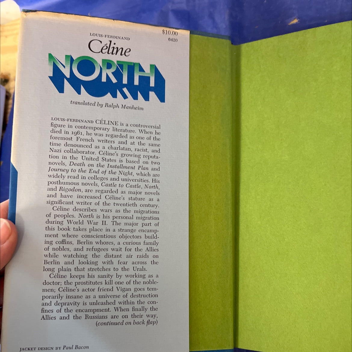 north book, by louis-ferdinand céline, 1960 Hardcover image 4