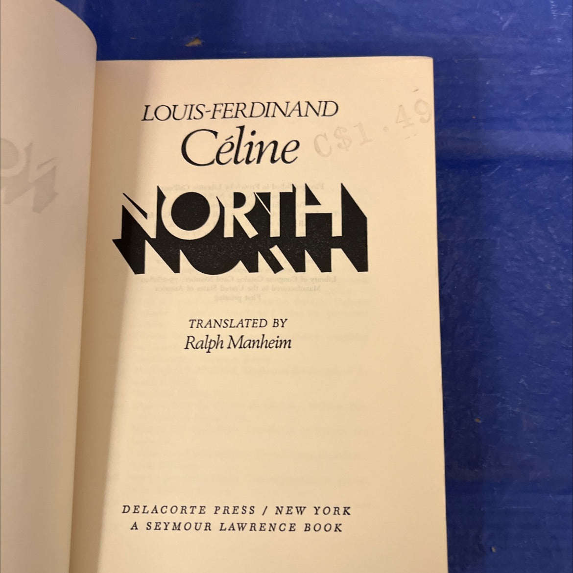 north book, by louis-ferdinand céline, 1960 Hardcover image 2